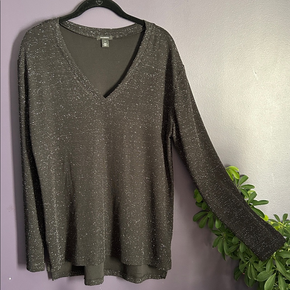 Halogen Black Sparkle Knit Top